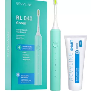 Зеленая щетка Revyline RL 040 с зубной пастой Smart